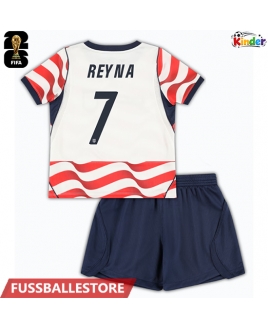 Günstige Vereinigte Staaten Giovanni Reyna #7 Heimtrikotsatz Kinder WM 2026 Kurzarm (+ Kurze Hosen)